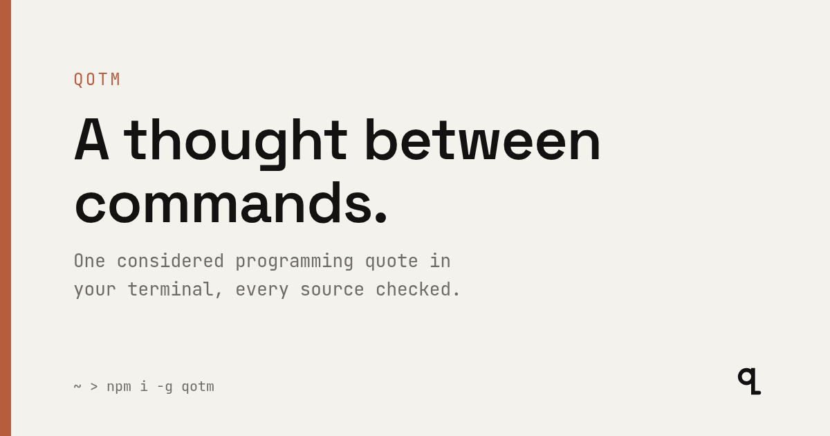 qotm - a thought between commands